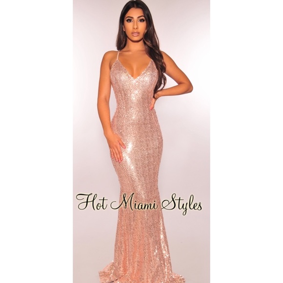 Rose Gold Sequin Gown Rose Gold Sequin Gown